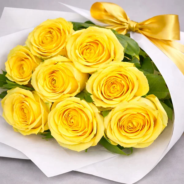 Букет высоких желтых роз (70 см)